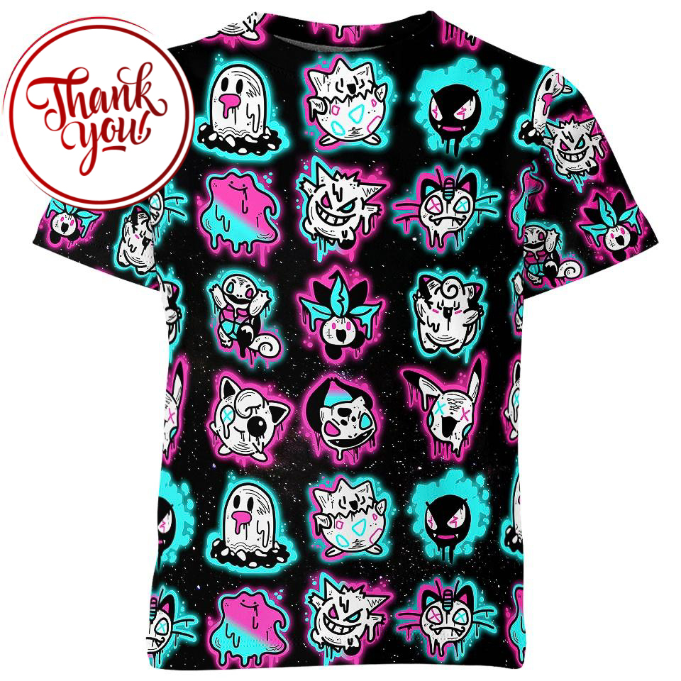 Ghost Pokemon 3D Print Unisex T-Shirt