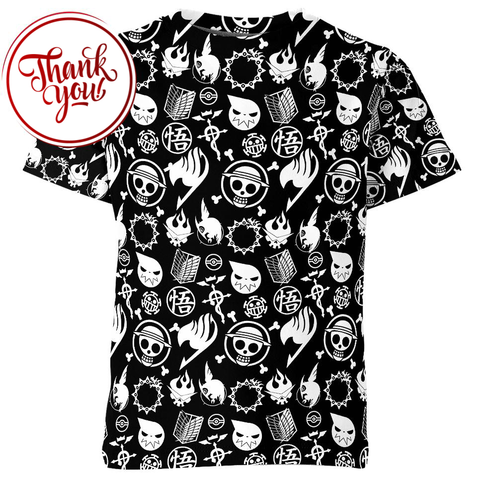 Symbols Anime 3D Print Unisex T-Shirt