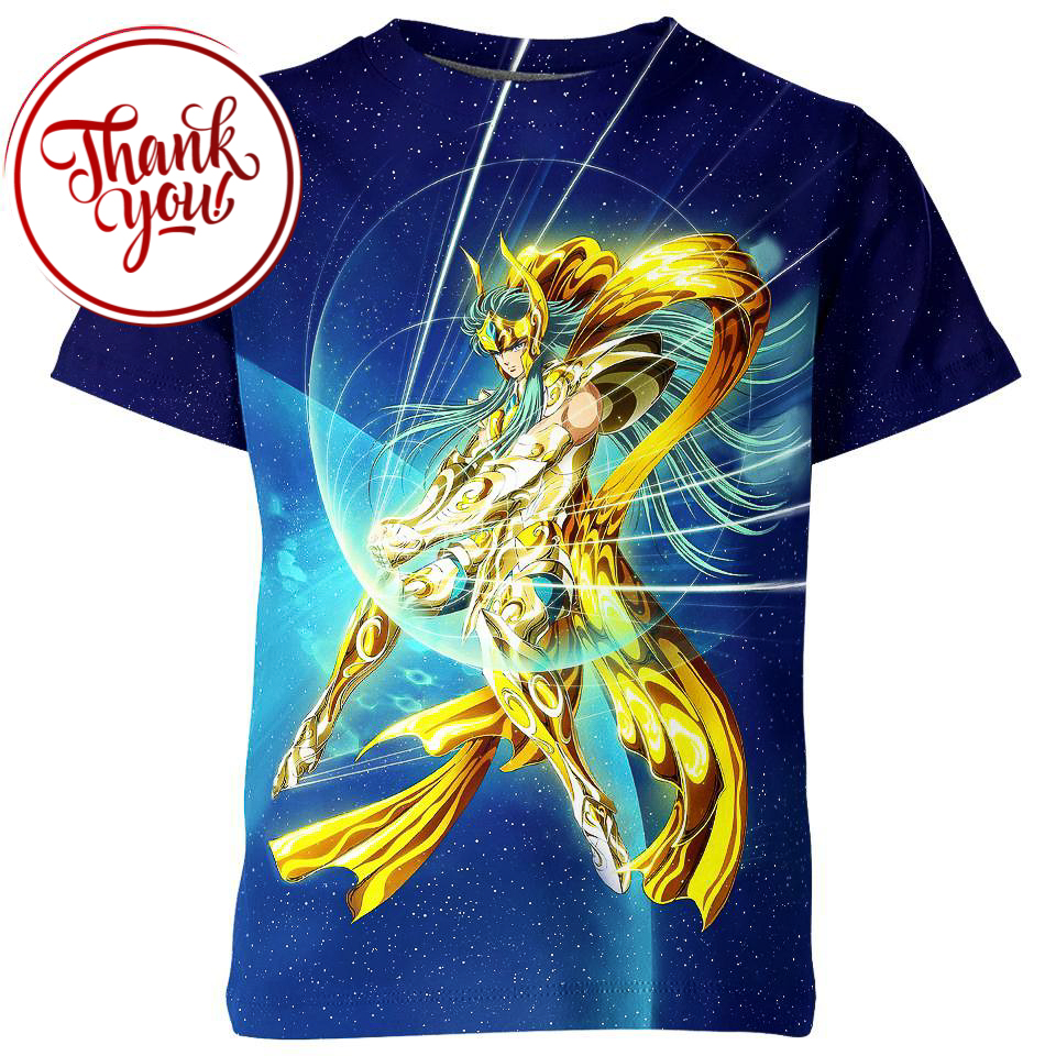Aquarius Camus Saint Seiya Anime 3D Print Unisex T-Shirt