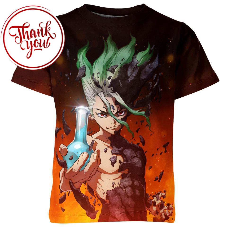 Senku Dr Stone Anime 3D Print Unisex T-Shirt