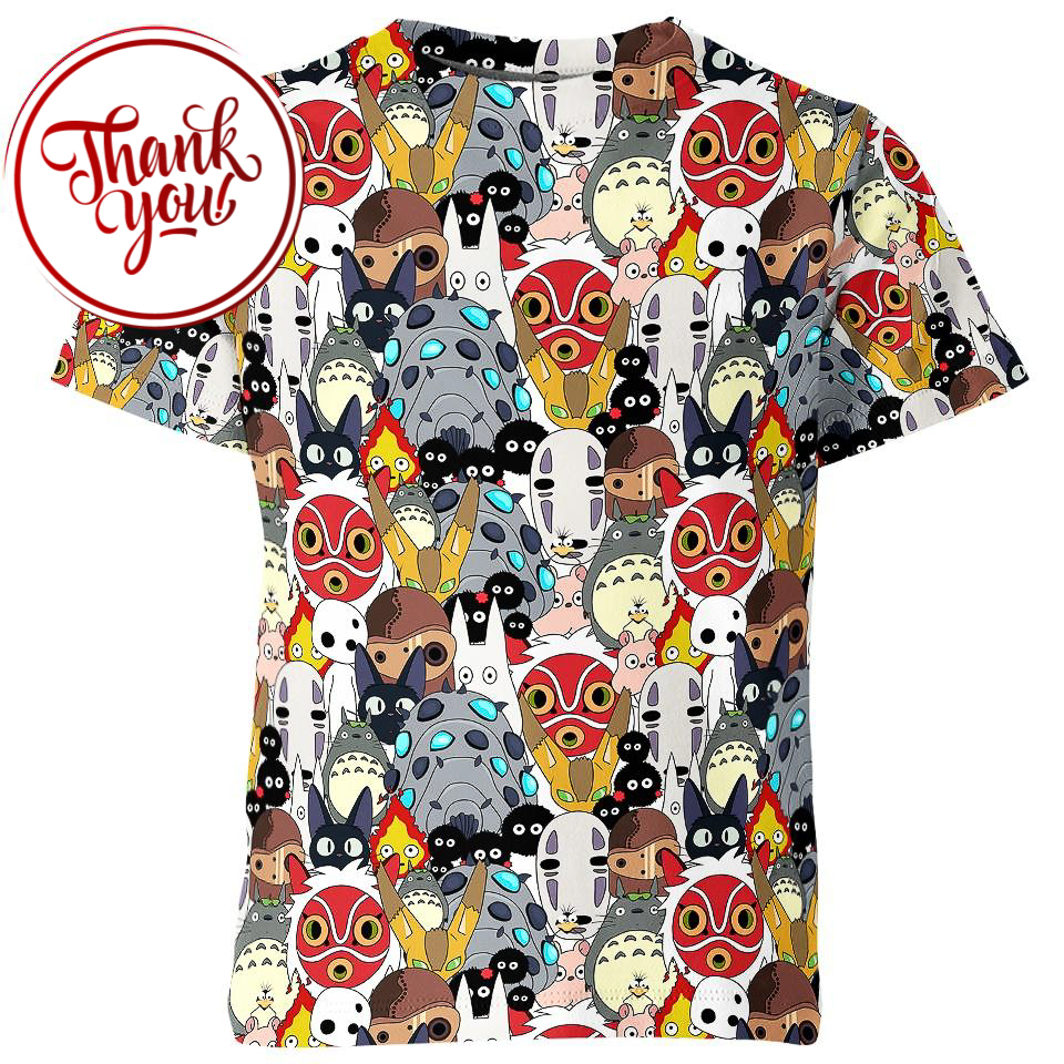 Lovely Creature of Studio Ghibli 3D Print Unisex T-Shirt
