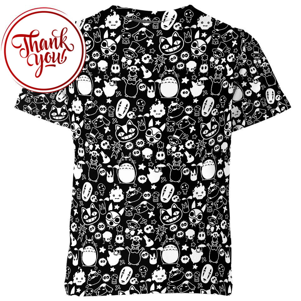 Fantastic World Studio Ghibli 3D Print Unisex T-Shirt