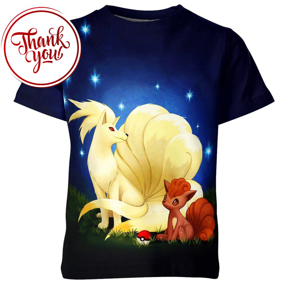 Vulpix and Ninetales - Pokemon 3D Print Unisex T-Shirt