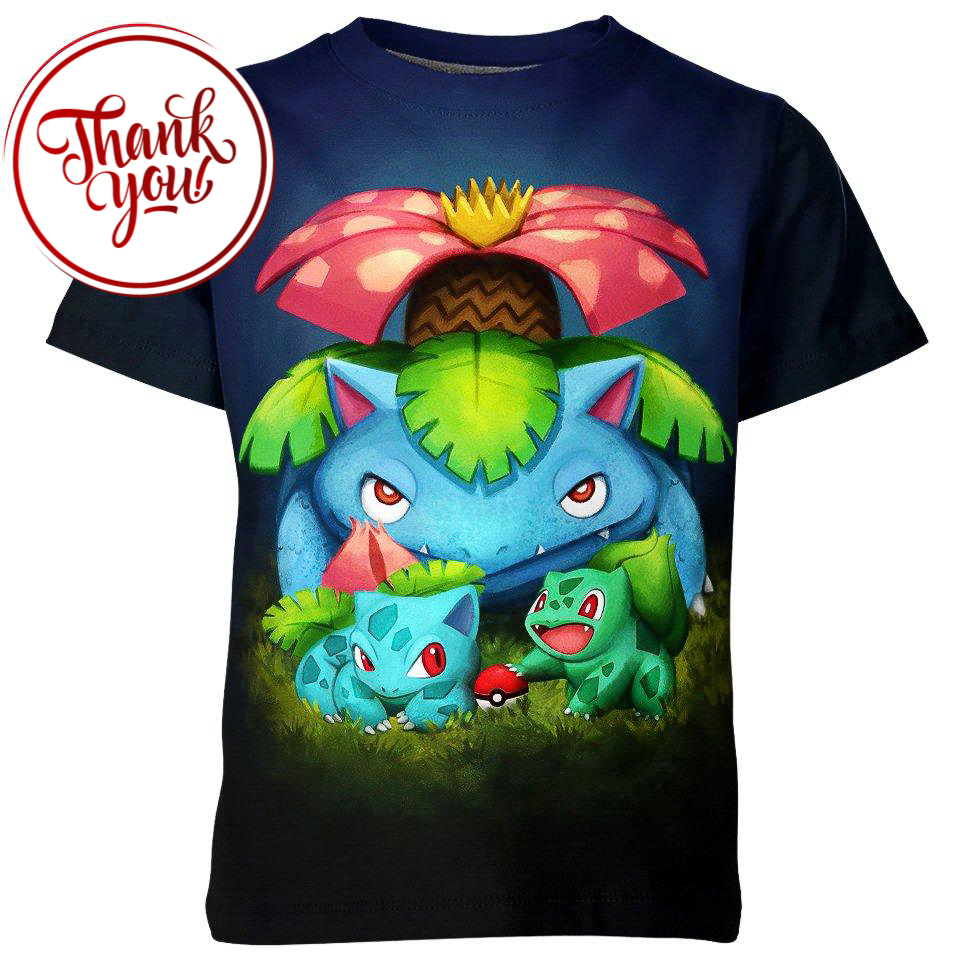 Ivysaur Venusaur Bulbasaur 3D Print Unisex T-Shirt
