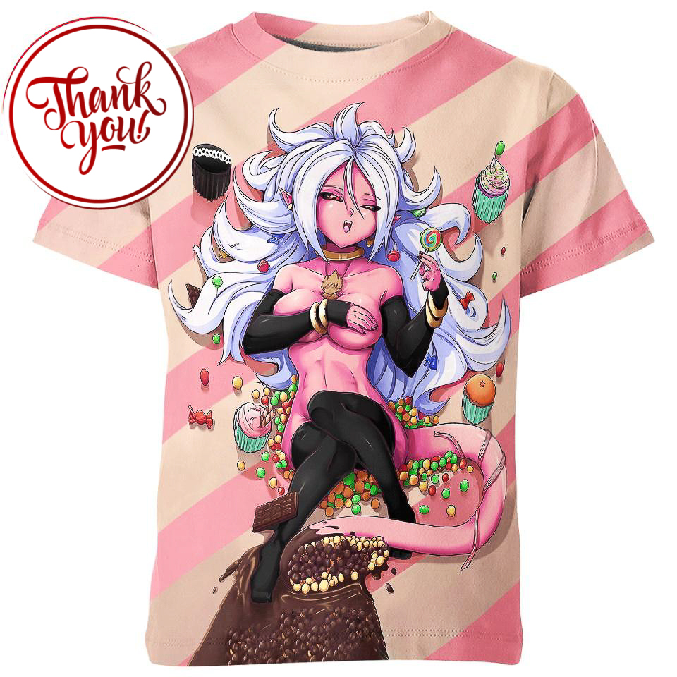 Majin Android 21 Ahegao 3D Print Unisex T-Shirt