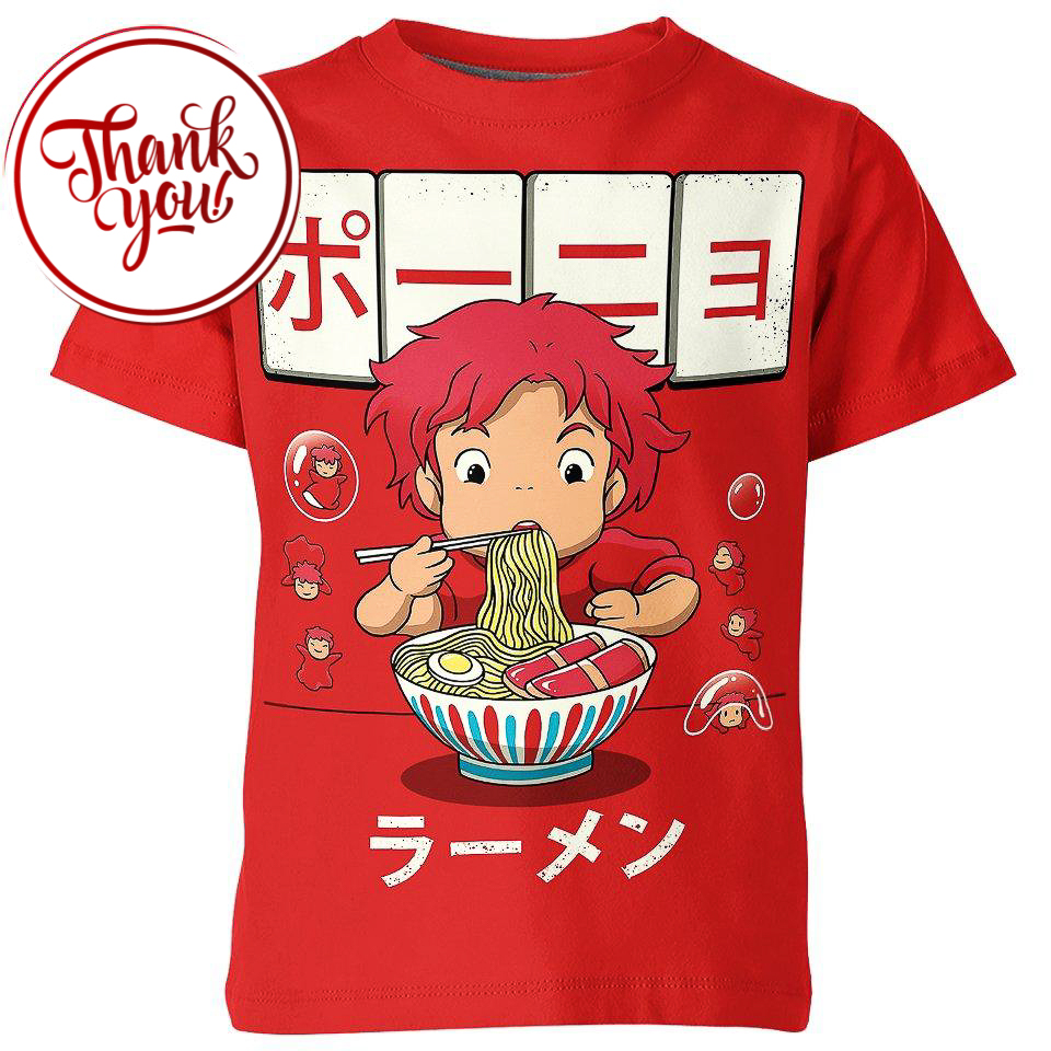 Goldfish Ramen - Ponyo 3D Print Unisex T-Shirt