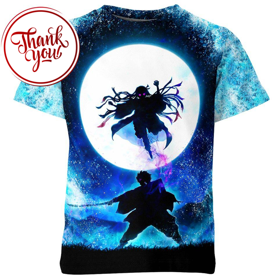 Under The Moonlight Demon Slayer 3D Print Unisex T-Shirt