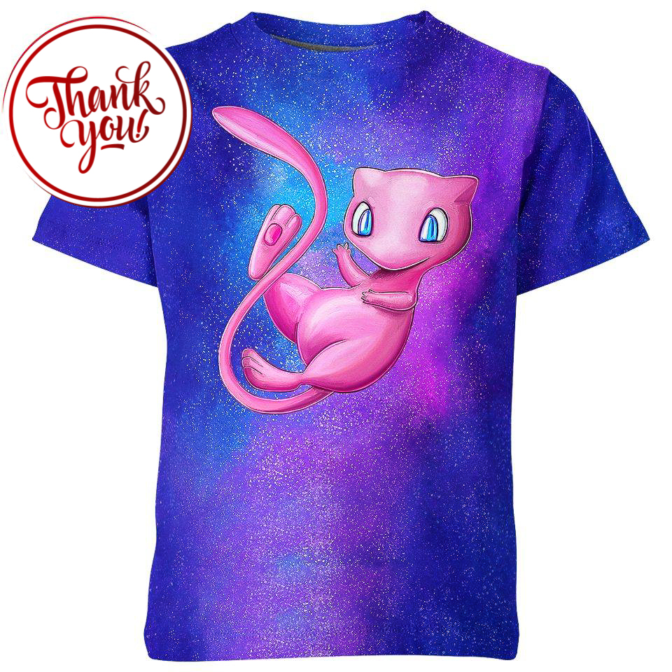 Pokemon Galaxy Mew 3D Print Unisex T-Shirt