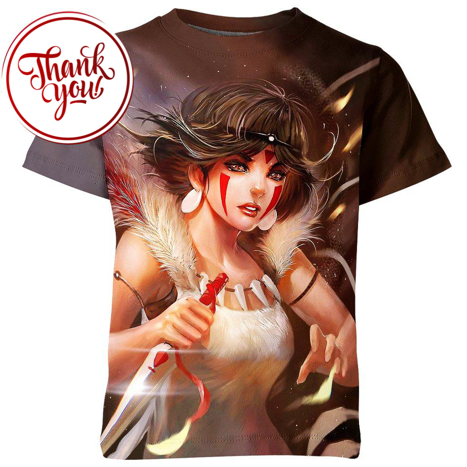Studio Ghibli Princess Mononoke 3D Print Unisex T-Shirt