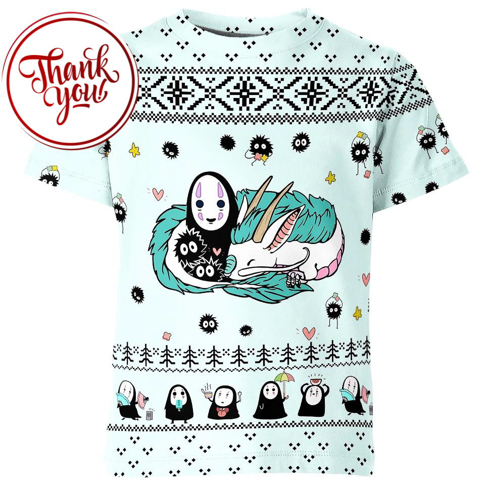 Kawaii X'mas Studio Ghibli 3D Print Unisex T-Shirt