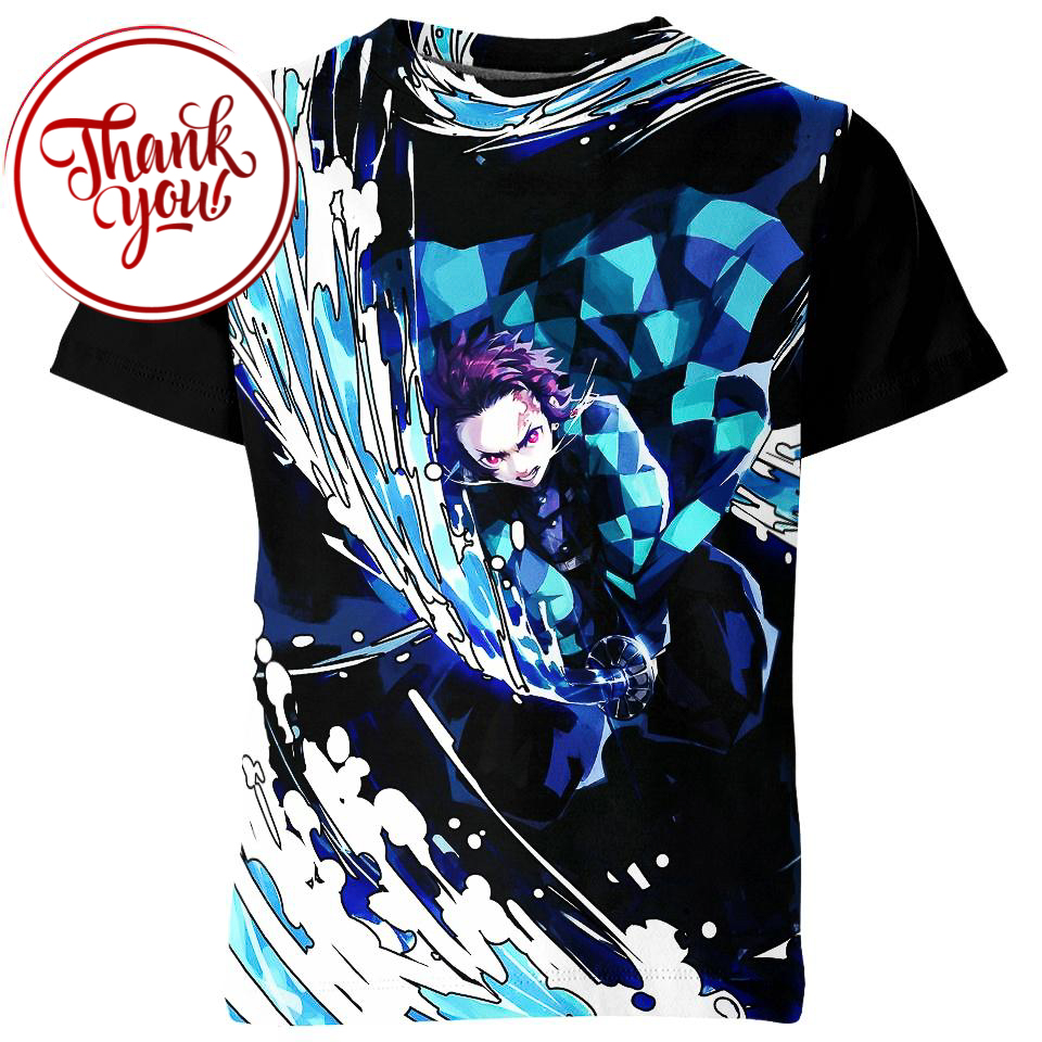 Wave Sword of Tanjiro 3D Print Unisex T-Shirt