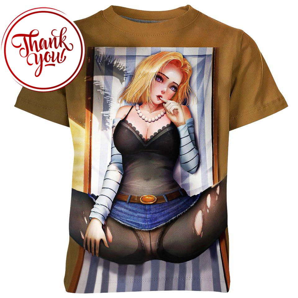 Android 18 Ahegao 3D Print Unisex T-Shirt