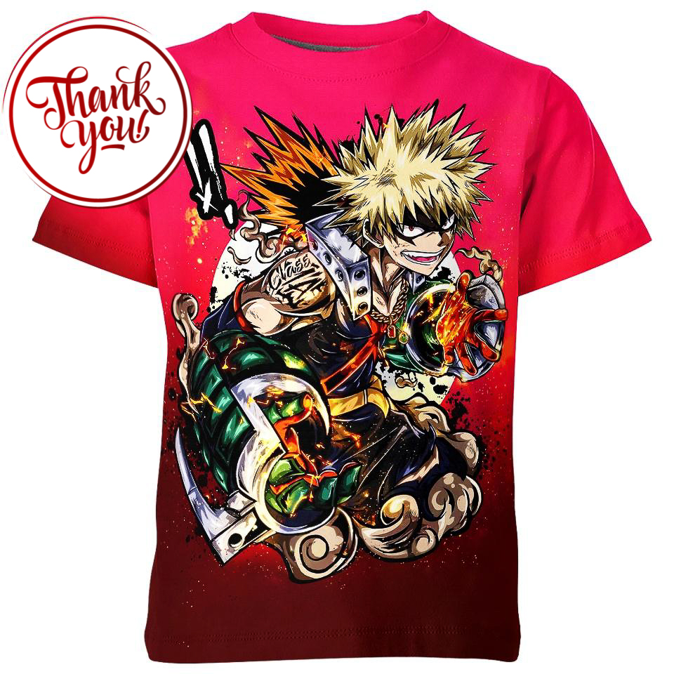 Howitzer Impact Katsuki Bakugo 3D Print Unisex T-Shirt