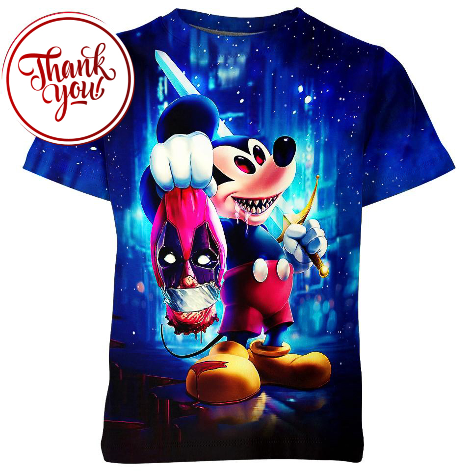 Deadpool x Mickey Mouse 3D Print Unisex T-Shirt