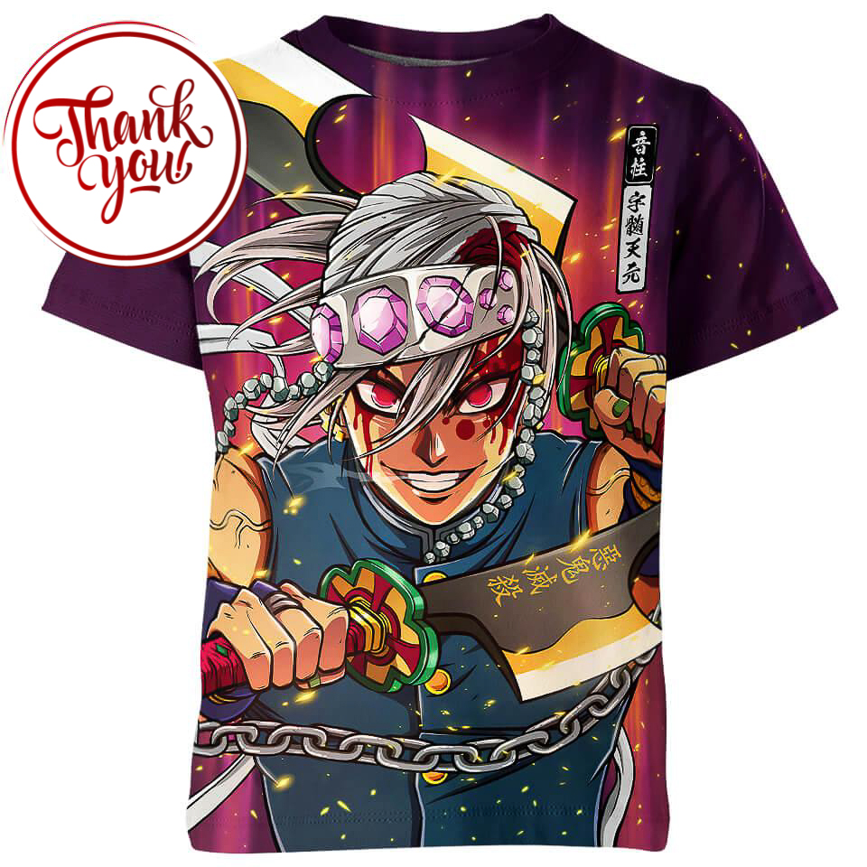 Death Smile - Tengen Uzui 3D Print Unisex T-Shirt