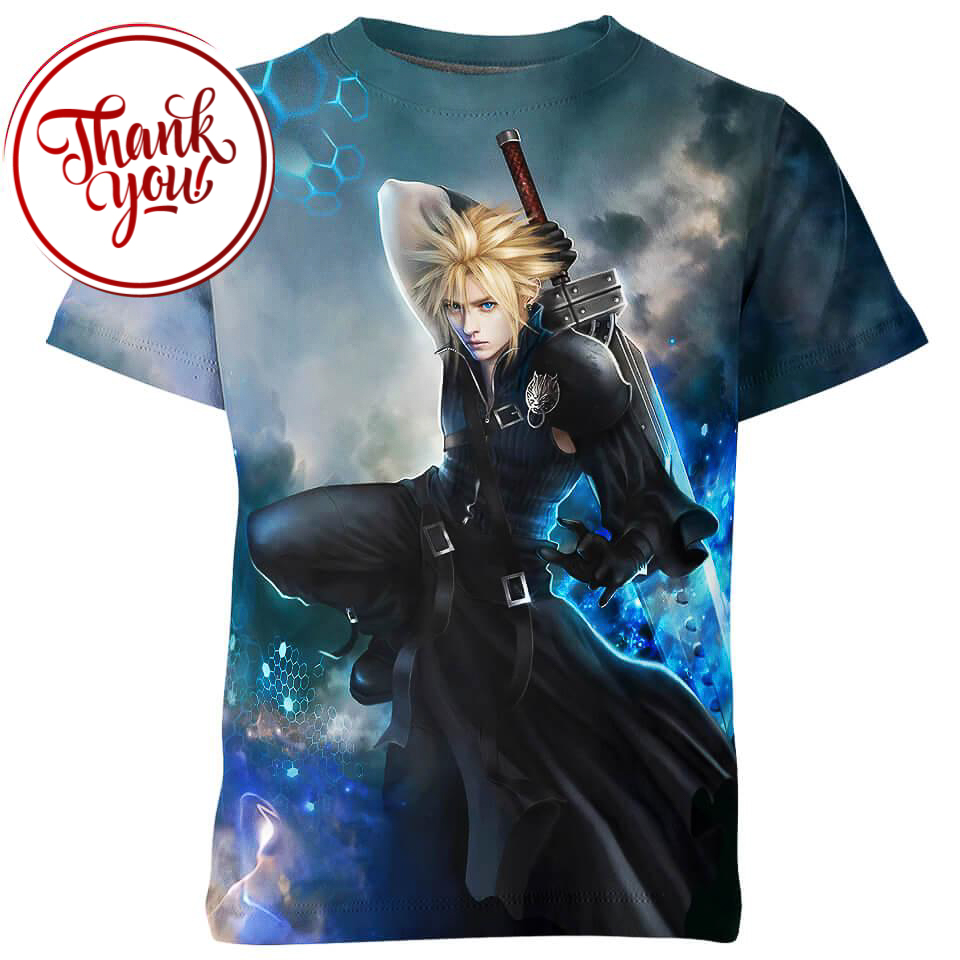 Cloud Strife Final Fantasy 3D Print Unisex T-Shirt