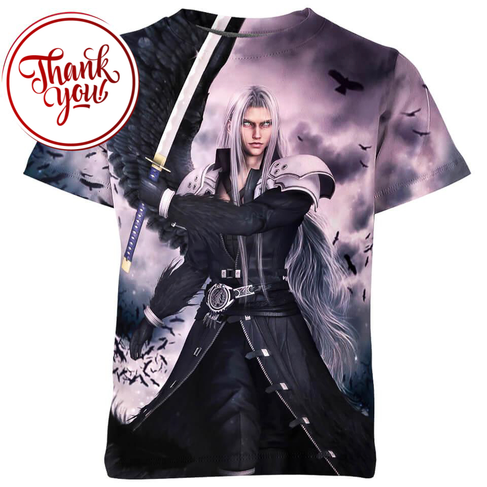 Black Bird Sephiroth Final Fantasy 3D Print Unisex T-Shirt