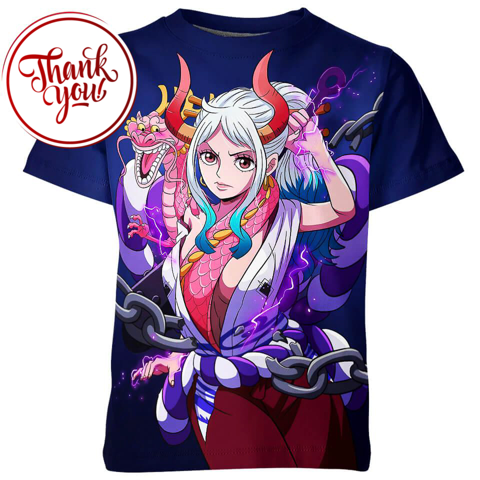 Yamato and Pervy Dragon - One Piece 3D Print Unisex T-Shirt