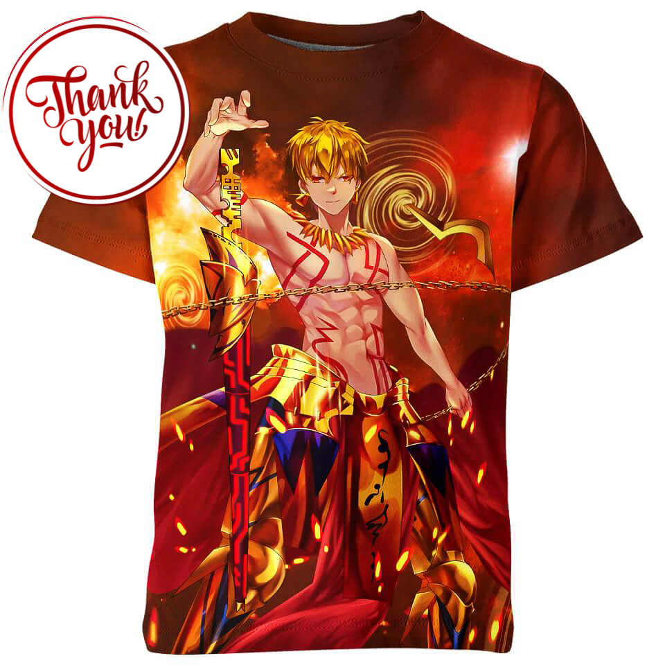 Gilgamesh Fate Anime 3D Print Unisex T-Shirt