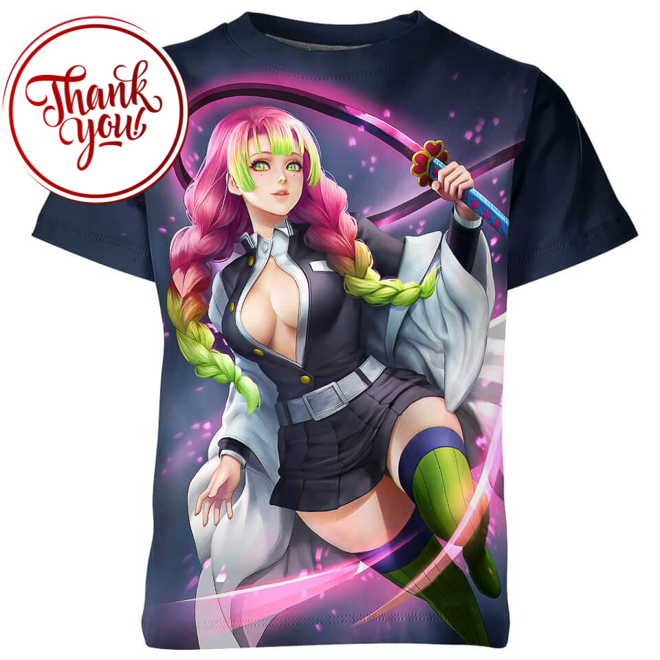 Warrior of Love - Mitsuri Demon Slayer 3D Print Unisex T-Shirt