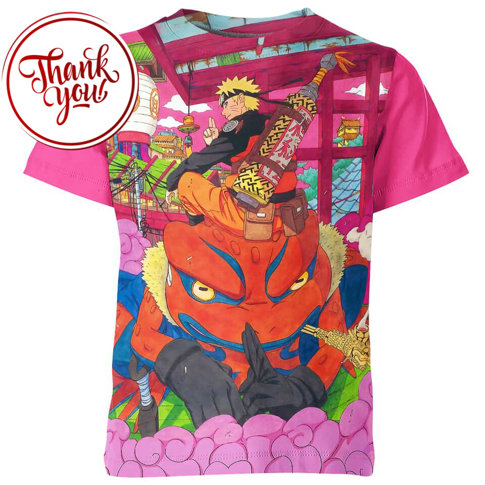 Gamakichi and Naruto 3D Print Unisex T-Shirt