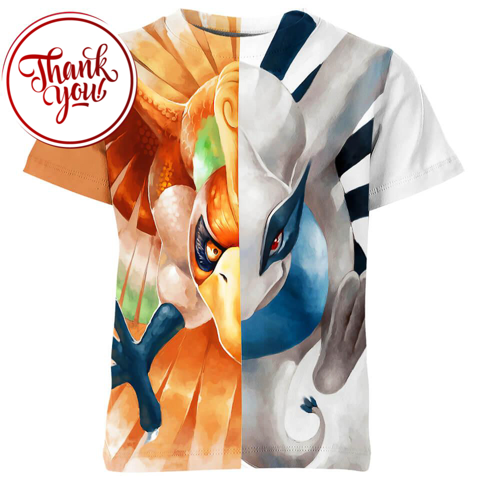 Ho-oh And Lugia Legendary Pokemon 3D Print Unisex T-Shirt