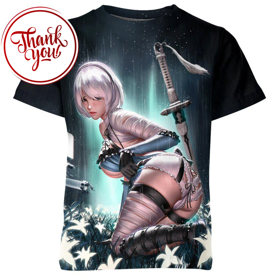 2B Very Sexy Ahegao 3D Print Unisex T-Shirt