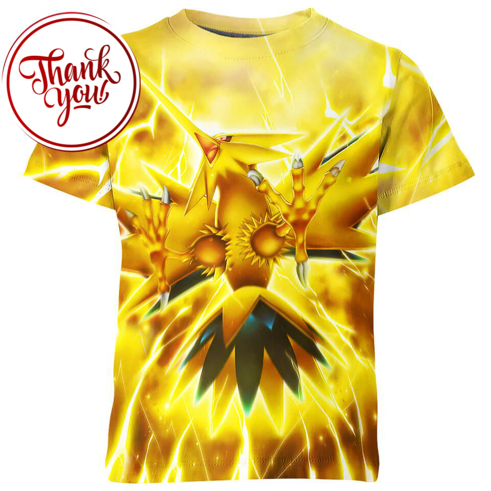 Zapdos Descends Pokemon 3D Print Unisex T-Shirt