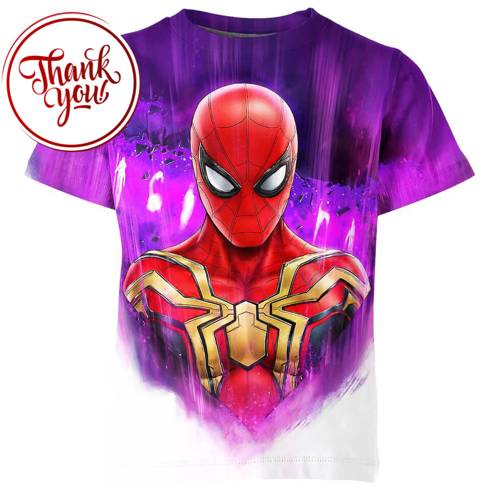 Upgraded Version Violet Spider Man 3D Print Unisex T-Shirt