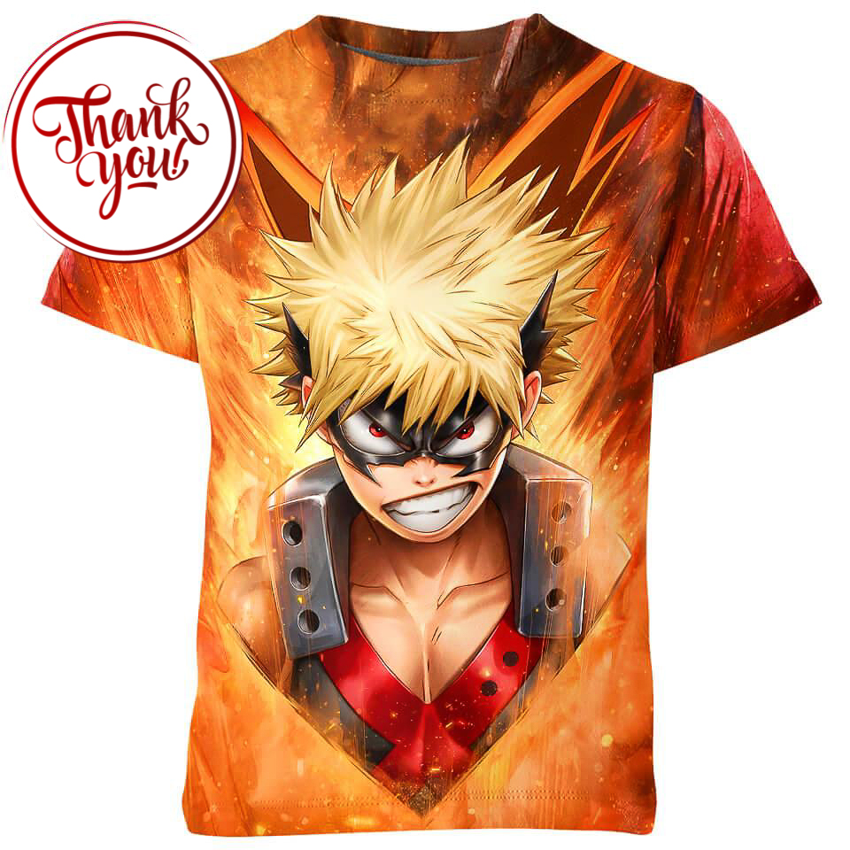 Explosion Boy Bakugo 3D Print Unisex T-Shirt