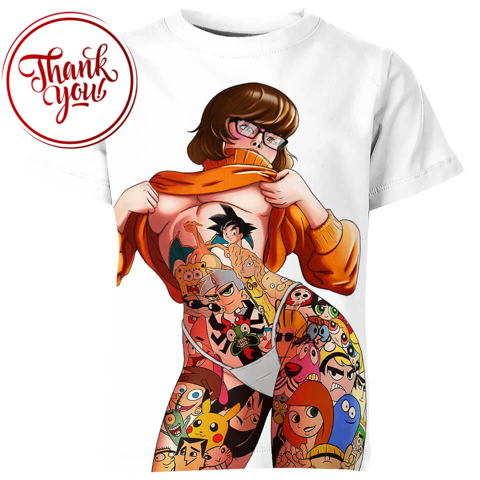 Scooby Doo Velma Ahegao 3D Print Unisex T-Shirt