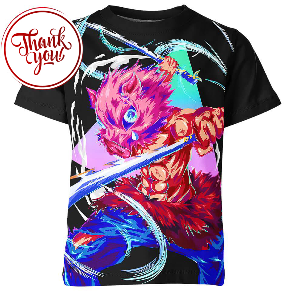 Colorful Inosuke 3D Print Unisex T-Shirt