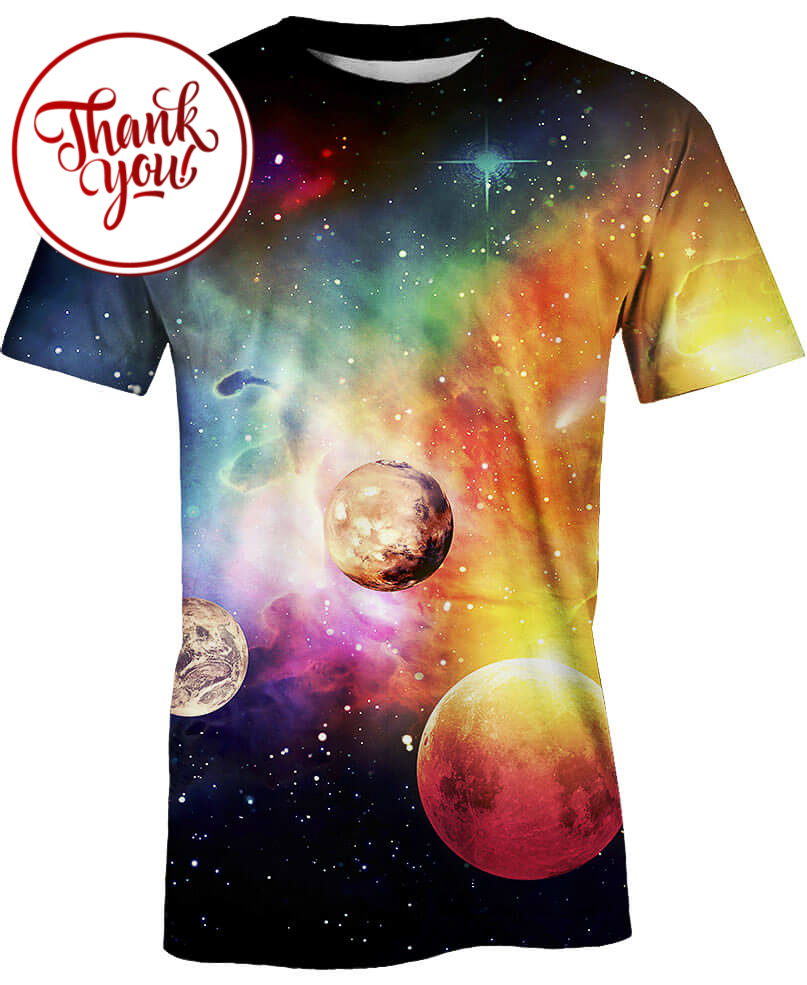 Planets Galaxy - the over lights 3D Print Unisex T-Shirt