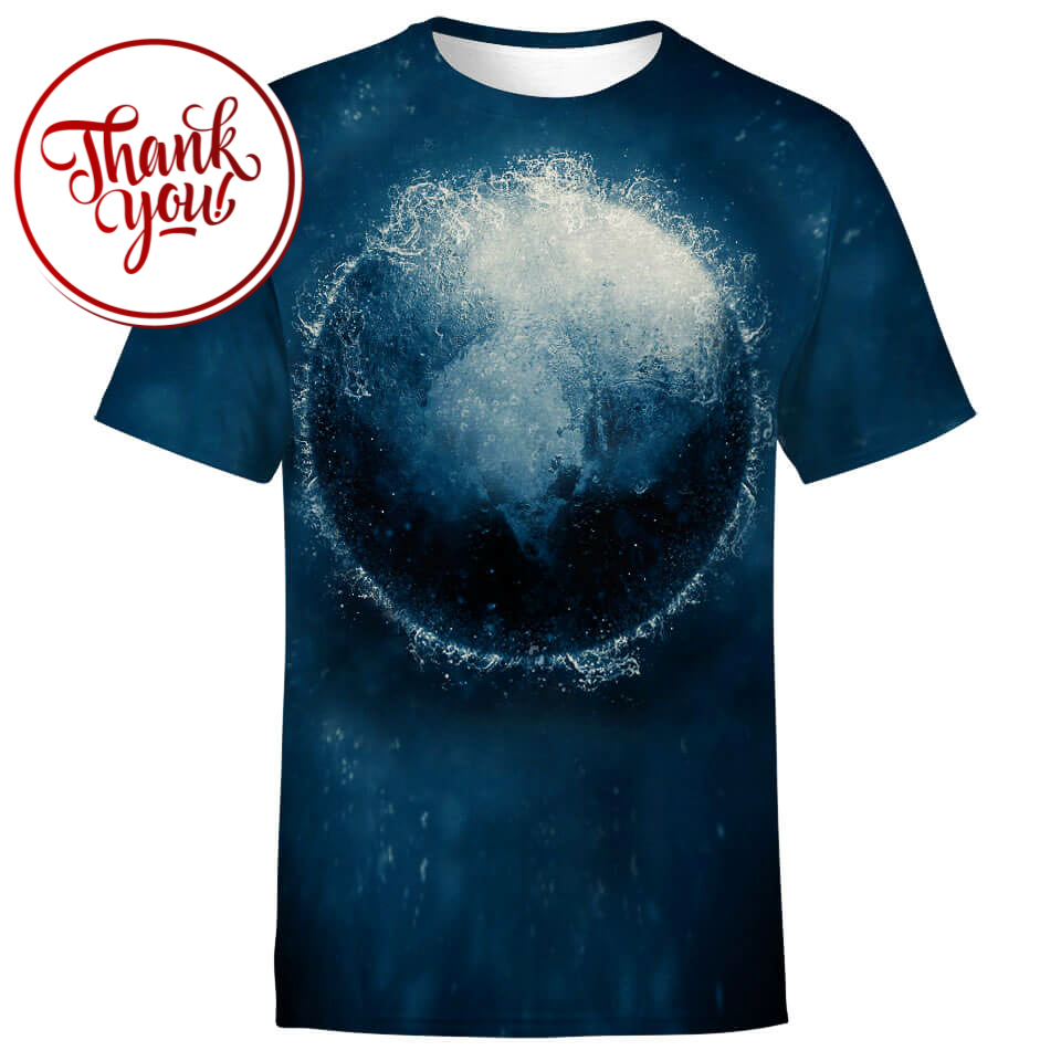 Planet covered in water - Pluto 3D Print Unisex T-Shirt