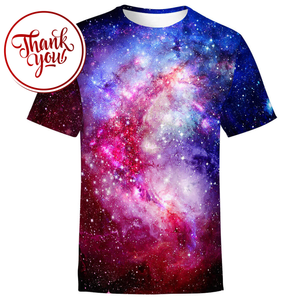 Spiral Galaxy and Space Nebula 3D Print Unisex T-Shirt