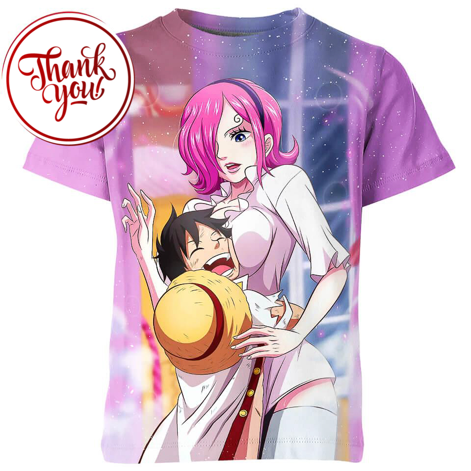 One Piece Reiju x Luffy 3D Print Unisex T-Shirt