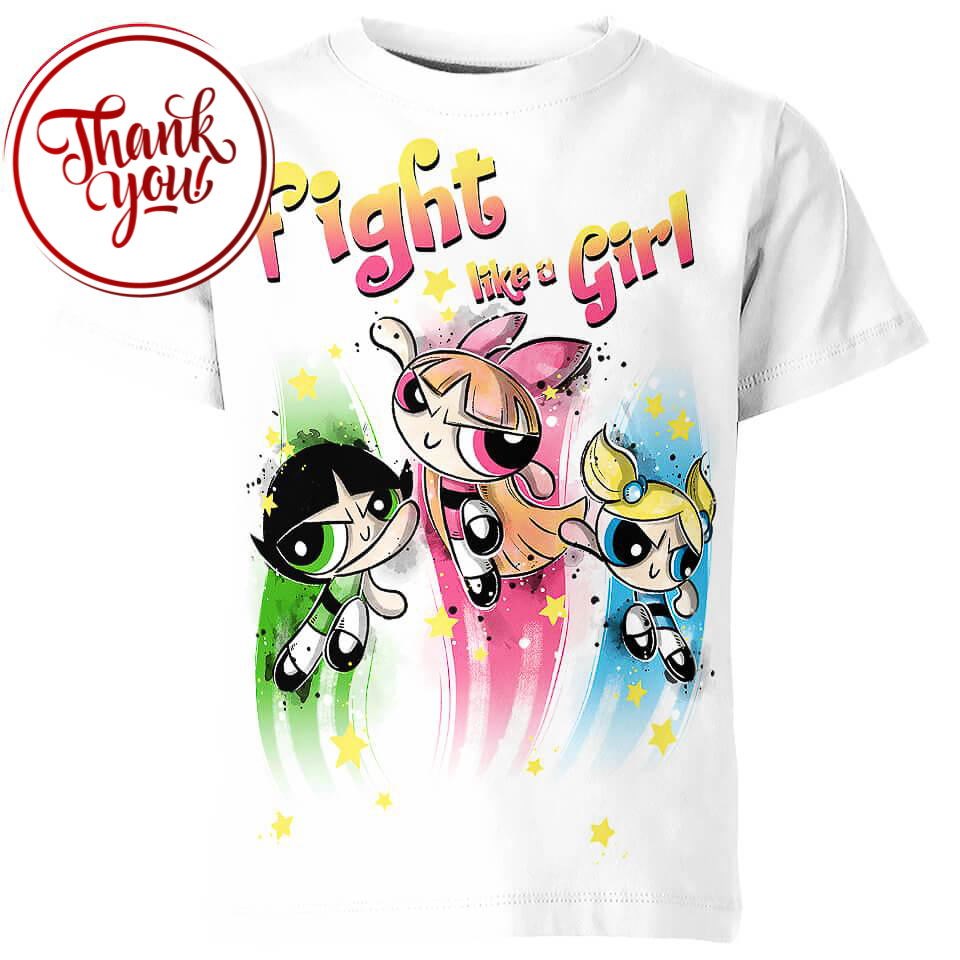 Fight Like Powerpuff Girl 3D Print Unisex T-Shirt