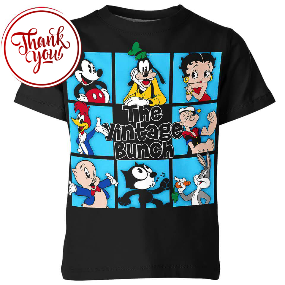 The Vintage Bunch Cartoon 3D Print Unisex T-Shirt