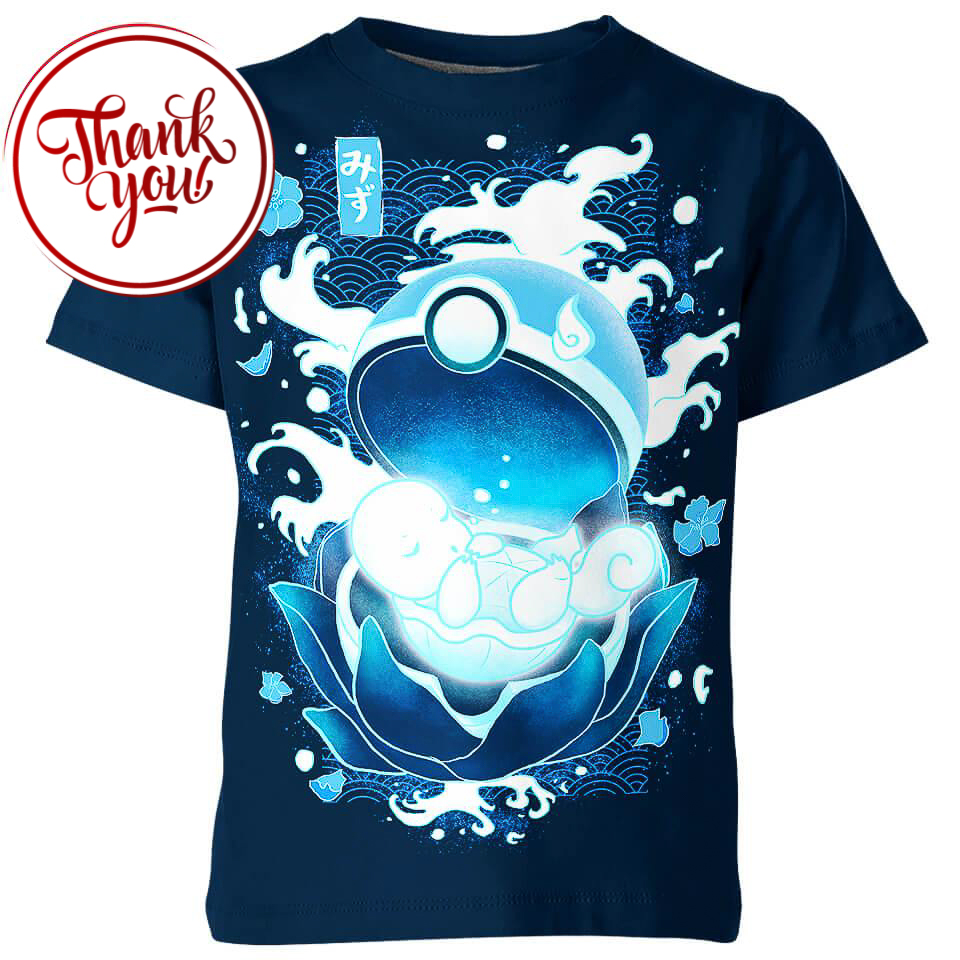 Born of Water Squirtle 3D Print Unisex T-Shirt