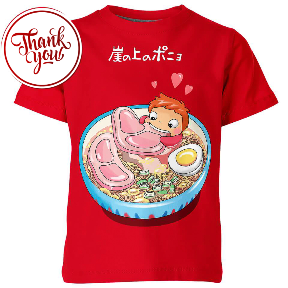 Ramen Ponyo 3D Print Unisex T-Shirt