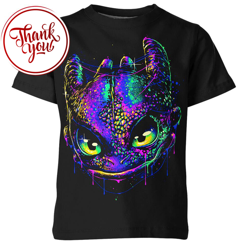 Colorful Toothless 3D Print Unisex T-Shirt