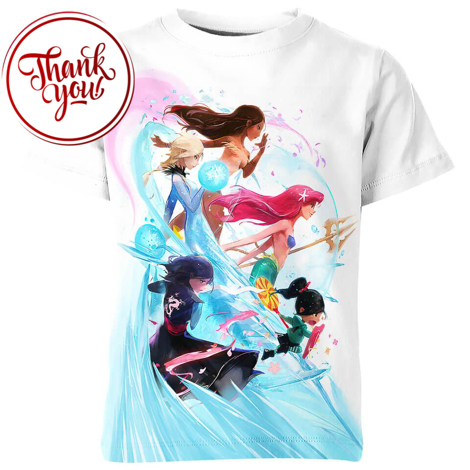 Princess Cartoon 3D Print Unisex T-Shirt