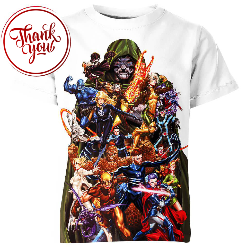 X-Men and Fantastic Four Marvel 3D Print Unisex T-Shirt