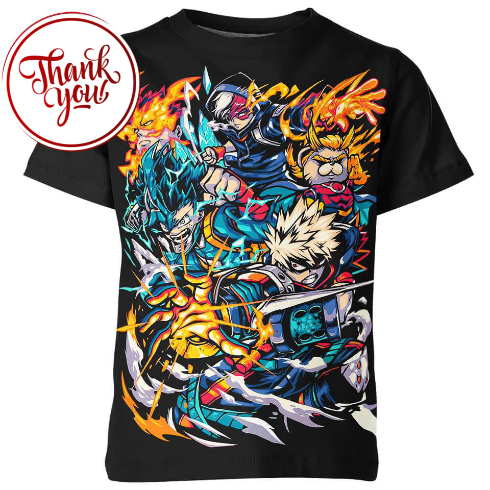 Power Quartet My Hero Academia 3D Print Unisex T-Shirt