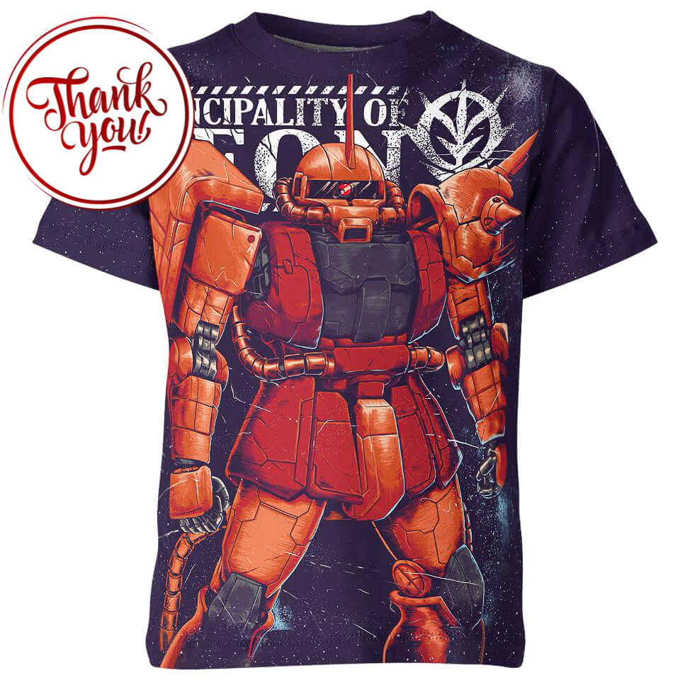 The Red Comet Gundam 3D Print Unisex T-Shirt