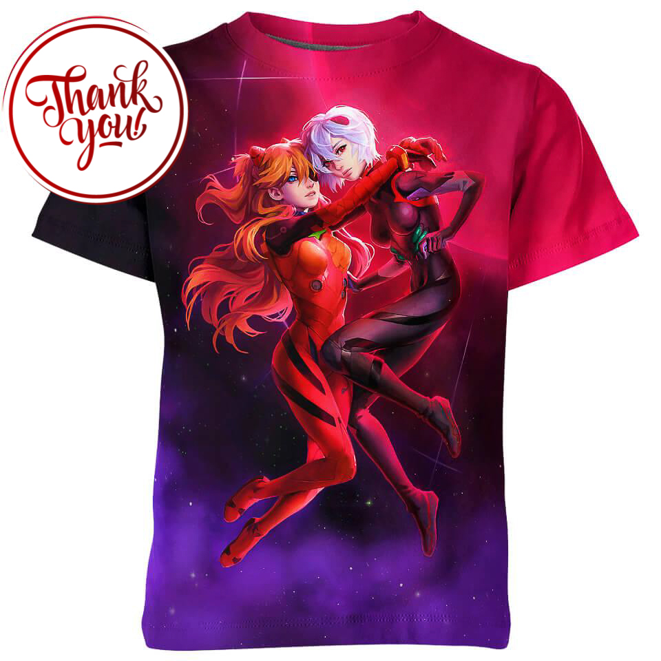 Asuka Rei Evangelion 3D Print Unisex T-Shirt