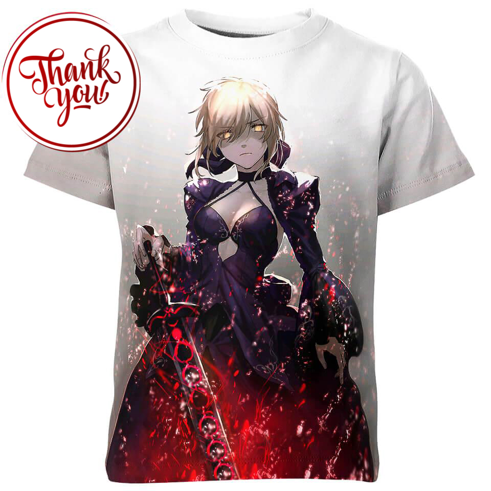 Artoria Pendragon Fate Anime 3D Print Unisex T-Shirt