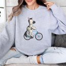 Zebra On Bike Black White Stripe Biking Sweatshirt