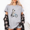 Zebra On Bike Black White Stripe Biking T-Shirt