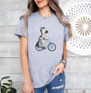 Zebra On Bike Black White Stripe Biking T-Shirt